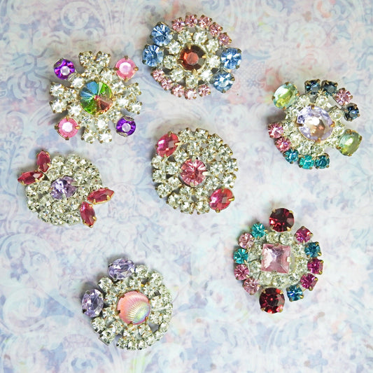 Czech pink glass buttons