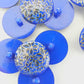Decorative blue Shank Back Buttons Set of 5 | Made in Italy