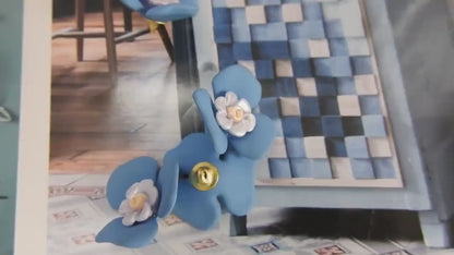 Decorative blue floral buttons