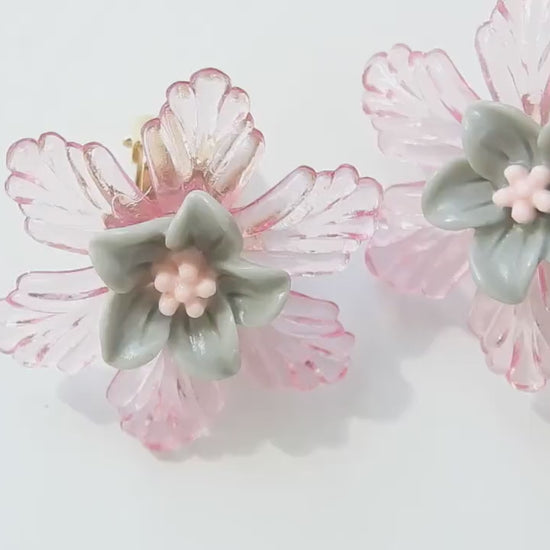 Pink Clip on Earrings for Women