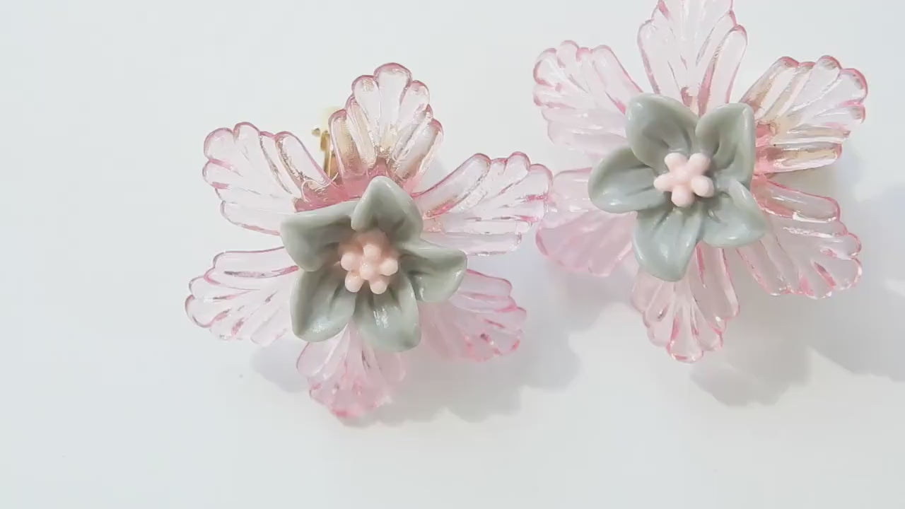 Pink Clip on Earrings for Women