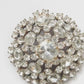 Vintage Rhinestone Glass Brooch - 50mm Large Round Diamanté Pin - Antique Diamond crystals Design - Perfect for Scarves