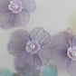 Set of 3 handmade flower buttons with purple petals and pearl centers. Lightweight and perfect for crafts