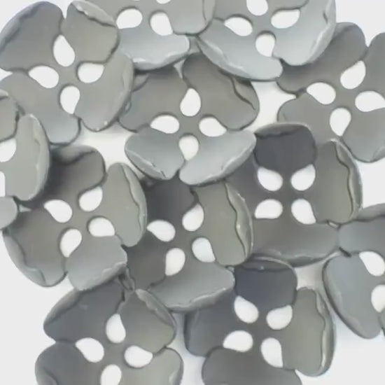 Metal flower-shaped buttons! Matte black