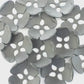 Metal flower-shaped buttons! Matte black
