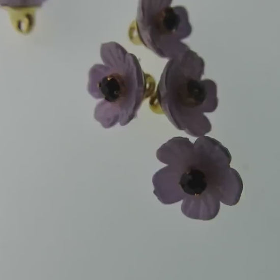 Tiny purple buttons with shank for sewing and crafts projects. Small ornament for a sleeve