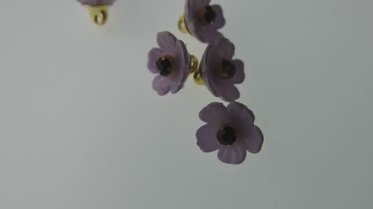 Tiny purple buttons with shank for sewing and crafts projects. Small ornament for a sleeve