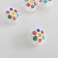 Set of 4 vintage 1980s buttons with colorful dots. Lightweight
