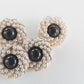 Chic black and gold buttons with tiny pearls—Nice for decorating blouses