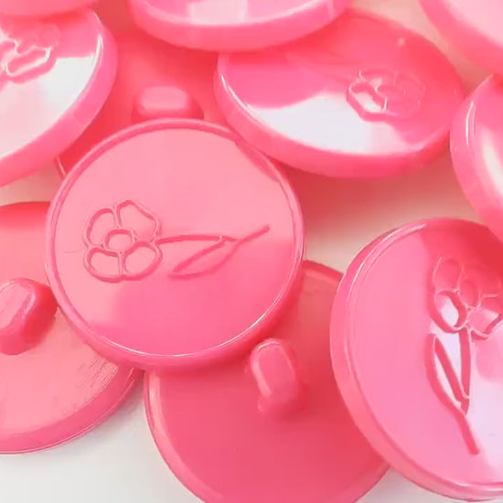 Hot pink vintage flower pattern buttons for decorating! Bold