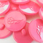 Hot pink vintage flower pattern buttons for decorating! Bold