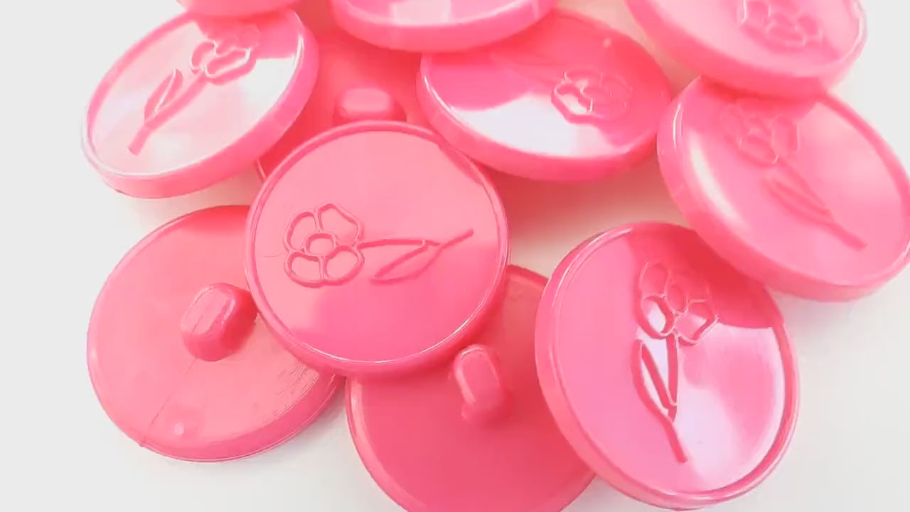 Hot pink vintage flower pattern buttons for decorating! Bold