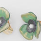 Vintage-inspired green flower clip-on earrings