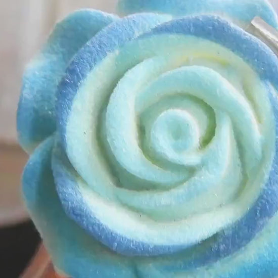 Blue rose flower button for decorative sewing