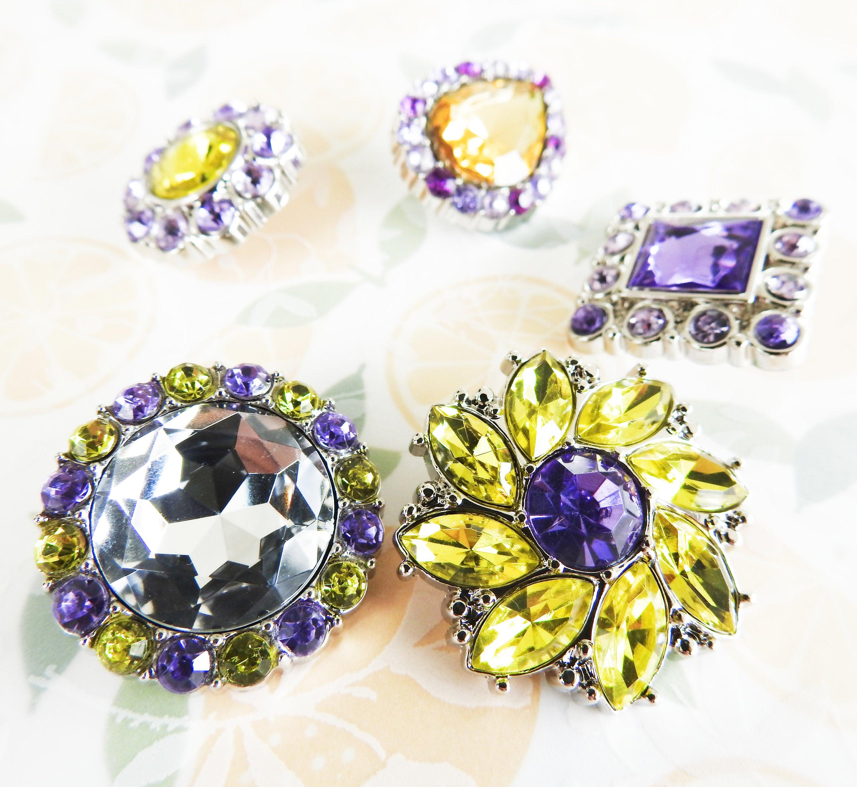 Purple rhinestone buttons