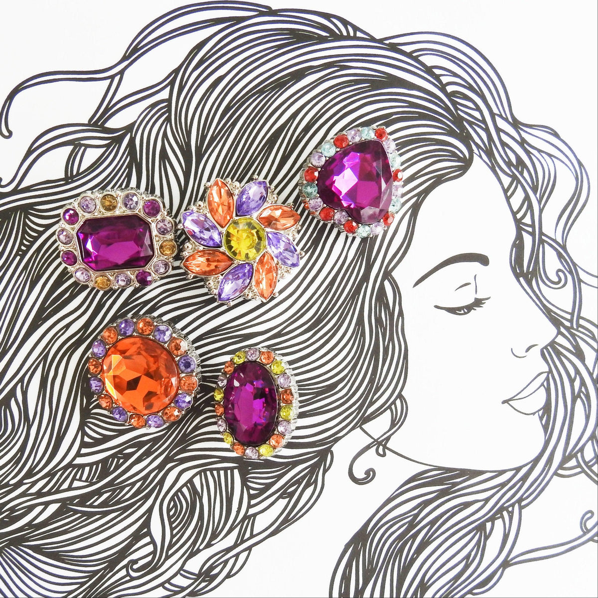 Purple rhinestone buttons – zazaofcanada