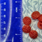 Vintage shank buttons lot for sewing and jewelry making, 7 texturized old buttons made from molded glass, reddish novelty sewing buttons