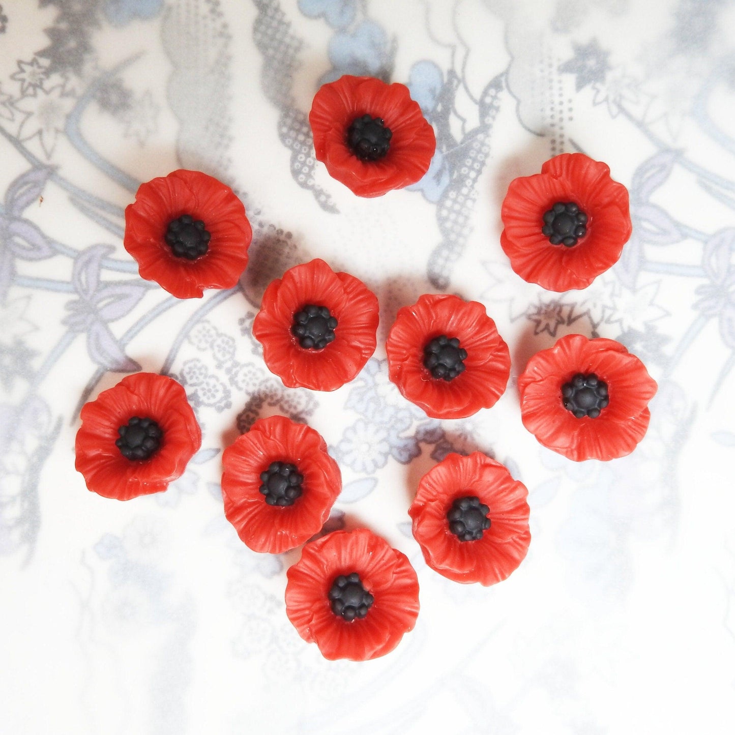 poppy floral buttons