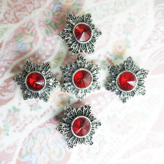 Snowflake snap buttons for jewelry