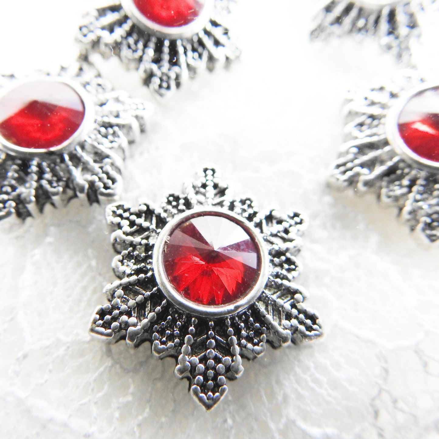 Snowflake buttons for jewelry