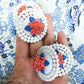 Vintage style cabochons lot for flower jewelry making, wedding bouquet and retro costume jewelry | 40 mm, 1.57&#39;&#39; | Lot of 4