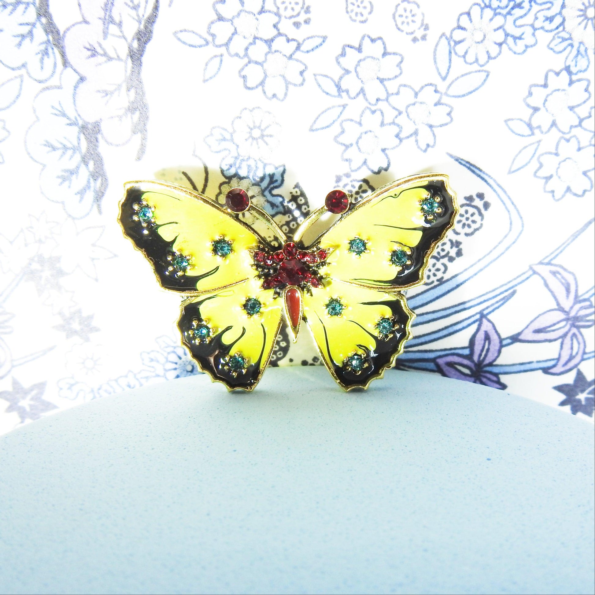yellow butterfly brooch