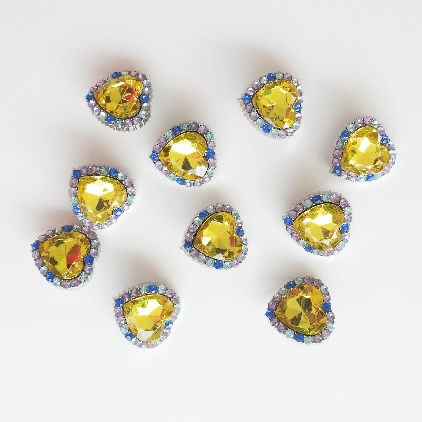 heart shaped rhinestone buttons