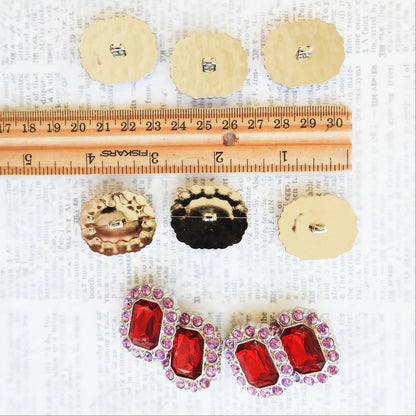 large red rhinestone buttons