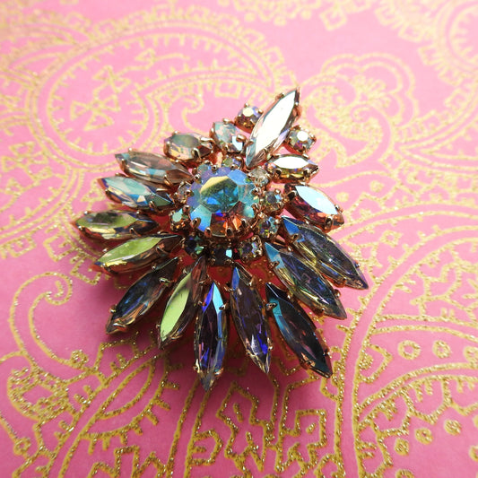 Vintage aurora borealis brooch