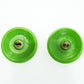 Green Czech Glass Buttons with Cat Design - Antique Style