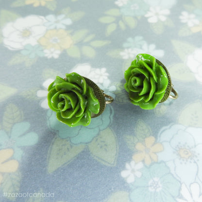 Vintage style flower earrings clip on