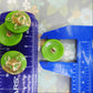 Green Czech Glass Buttons with Cat Design - Antique Style