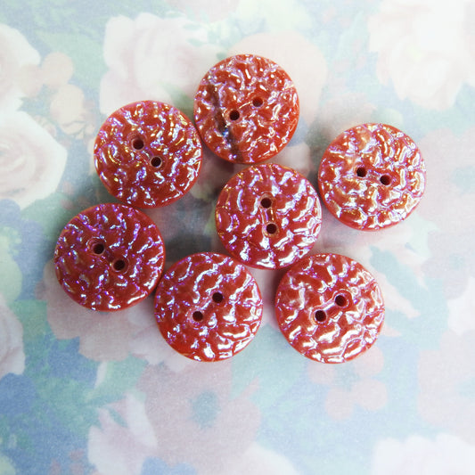 Charming Red Vintage Glass Buttons