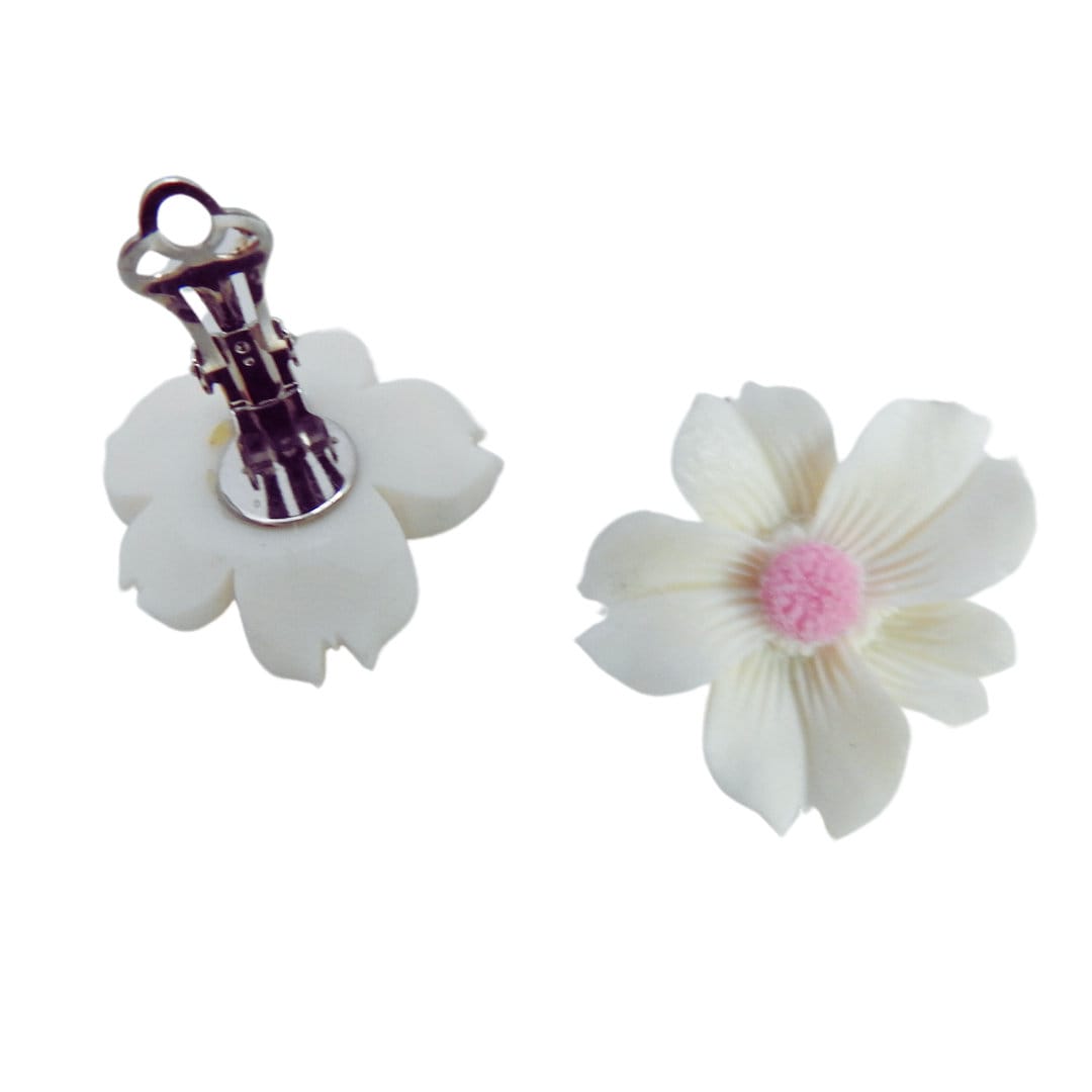 flower clip earrings - zaza of canada