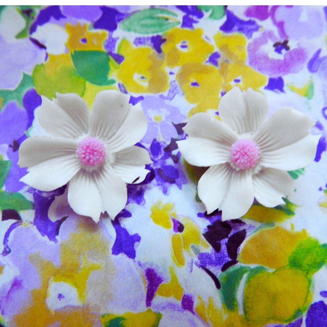 flower clip earrings - zaza of canada