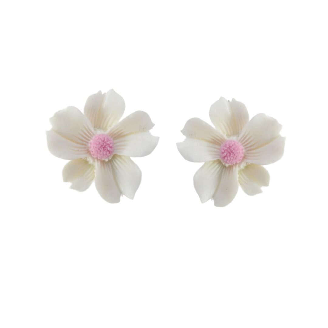 flower clip on earrings