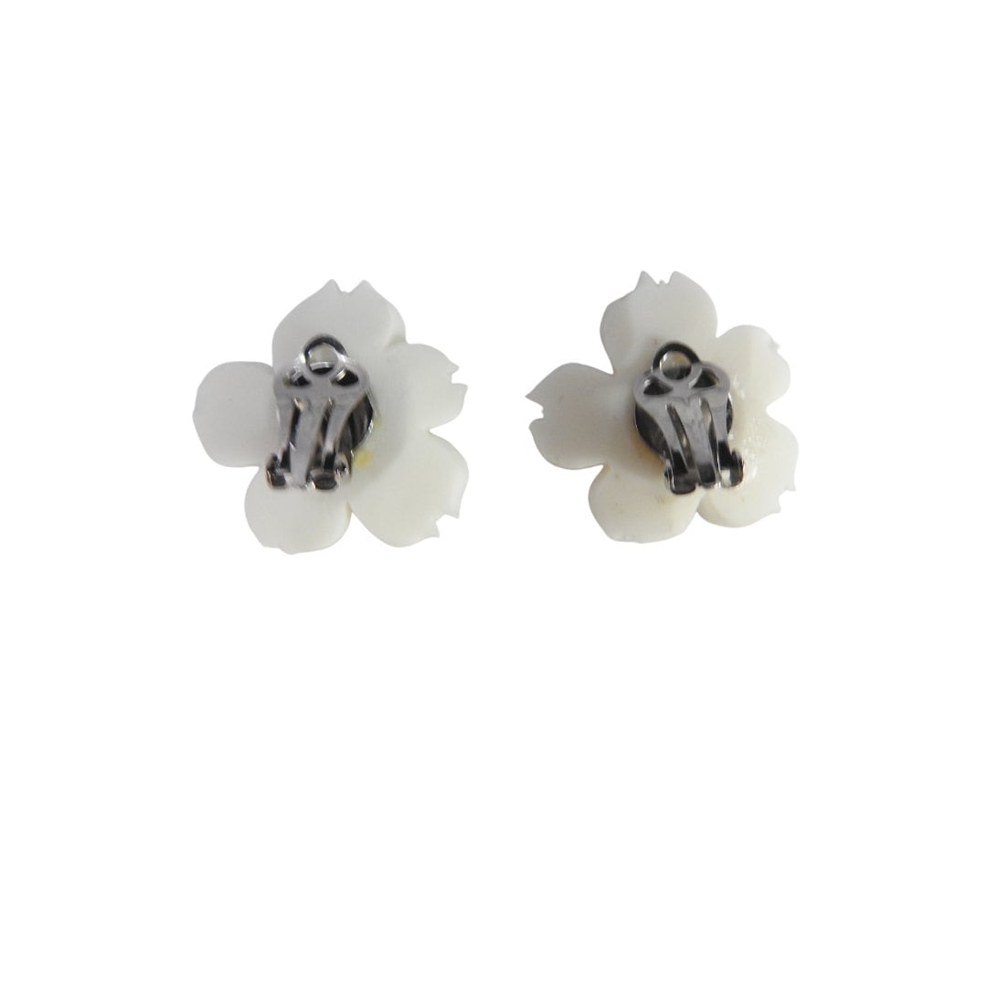 flower clip earrings - zaza of canada