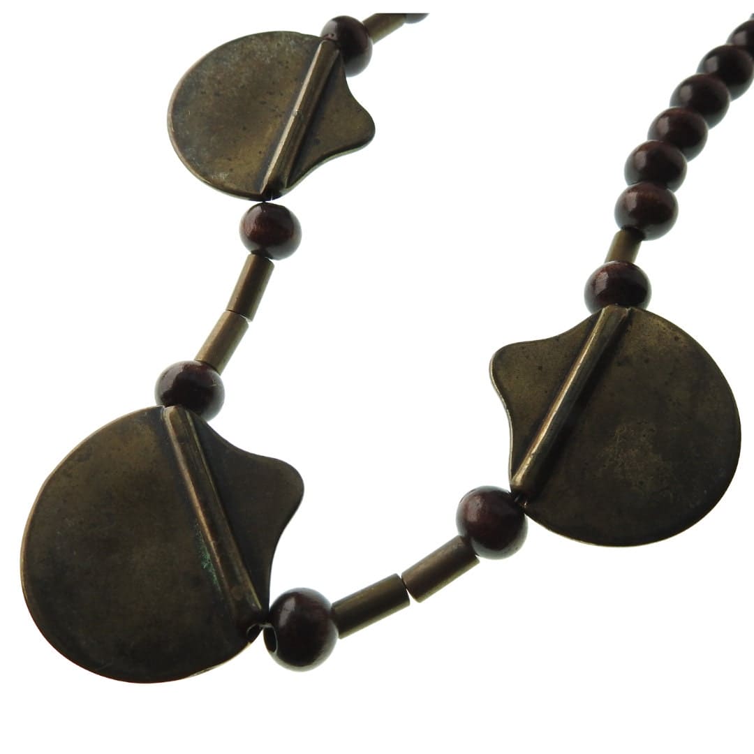 vintage  necklace with wooden beads
