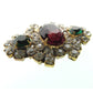 Luxury Glass Shank Button with green and red crystals. For making statement clothing - coat or jacket - or accessories - purses