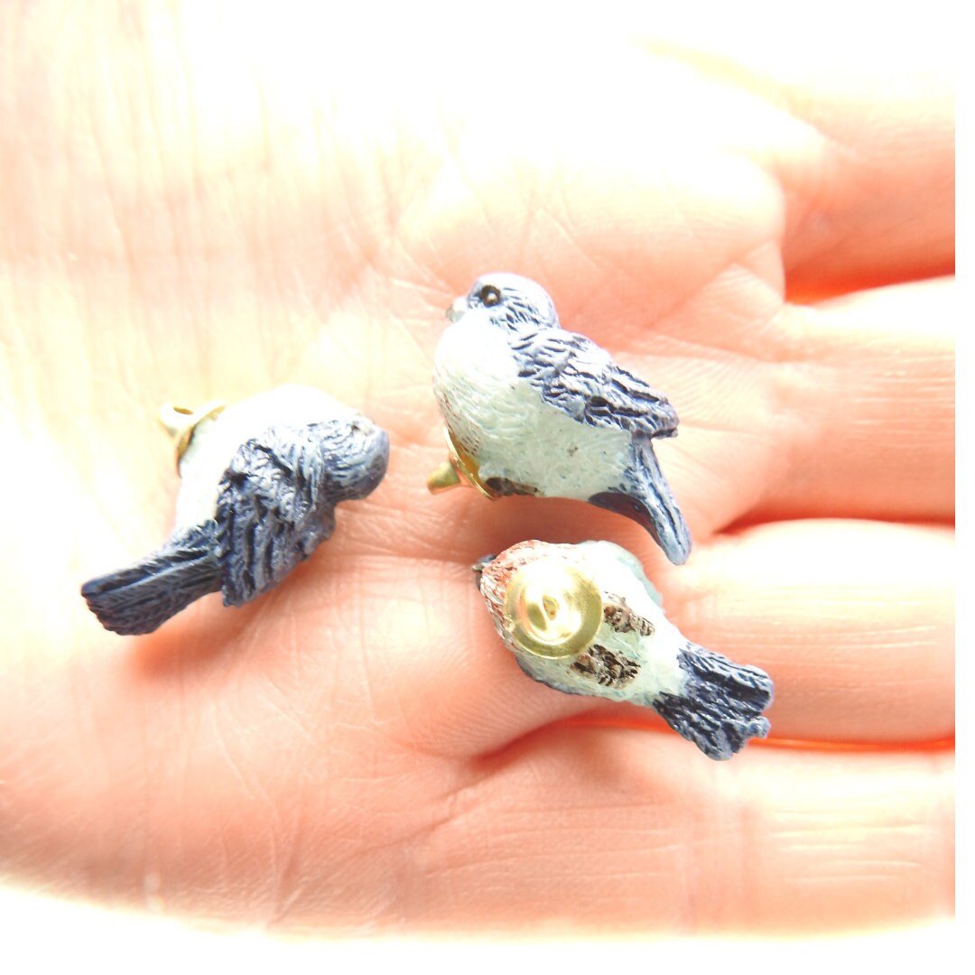 Blue bird realistic buttons for crafting and jewelry making. Good for sewing on blouses, sleeves, handbags, wedding bouquets, and dresses. 3