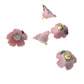 Pink ceramic buttons, daisy flower shape, and 3 dimensional. For stitching, knitting or sewing on clothes and jewelry. Set of 5, 17 mm