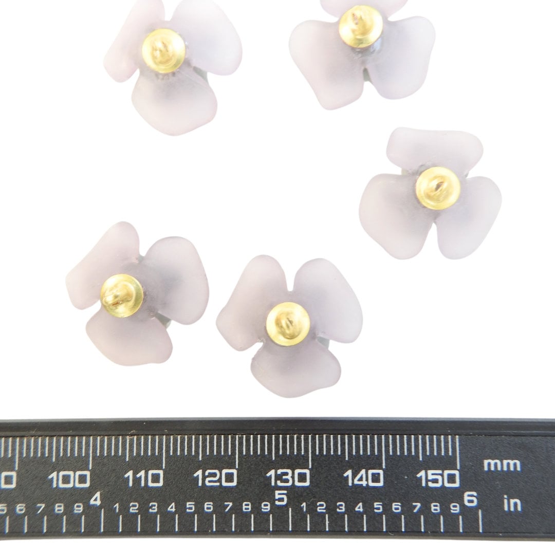 Charming Flower-Shaped Buttons in Pastel Colors - Set of 5
