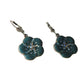 Enchanting 40mm Drop Blue Flower Earrings - A Vintage Boho Statement - Vintage floral dangle earrings - Gift for her