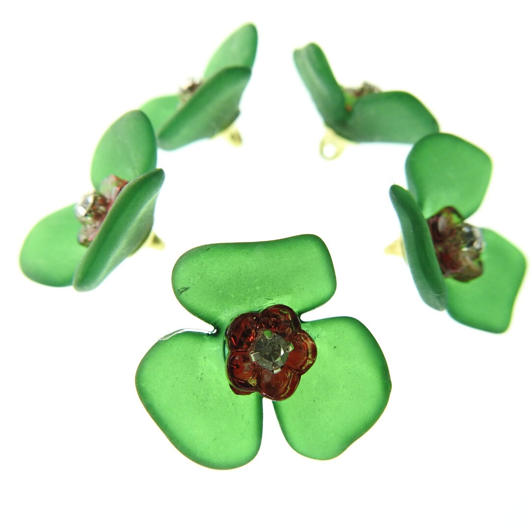 Flower-Shaped Jewel Buttons