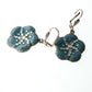 Enchanting 40mm Drop Blue Flower Earrings - A Vintage Boho Statement - Vintage floral dangle earrings - Gift for her