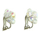 Vintage Clip-On Earrings with Faceted Shimmering Clear Crystal Beads. Perfect Retro Gift for Mom, Sister. Unique Flower Design