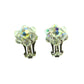 Vintage Clip-On Earrings with Faceted Shimmering Clear Crystal Beads. Perfect Retro Gift for Mom, Sister. Unique Flower Design